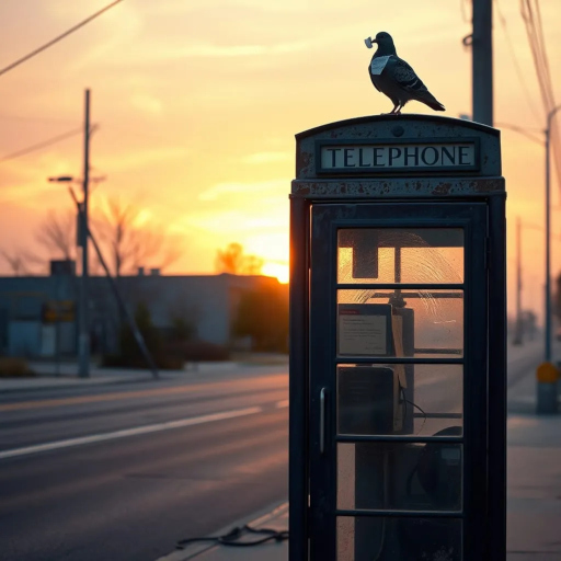 Bild eines Telephons und einer Brieftaube